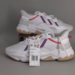 Adidas Ozweego J Sneakers Youth 7 White Red Blue Athletic Shoes ID7966‎ Chunky